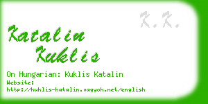 katalin kuklis business card